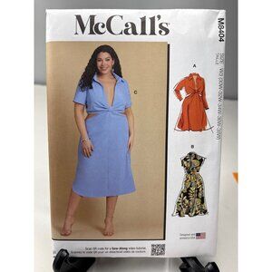 McCalls M8404 Sewing Pattern Dress Size 30W 32W 34W 36W 38W Uncut